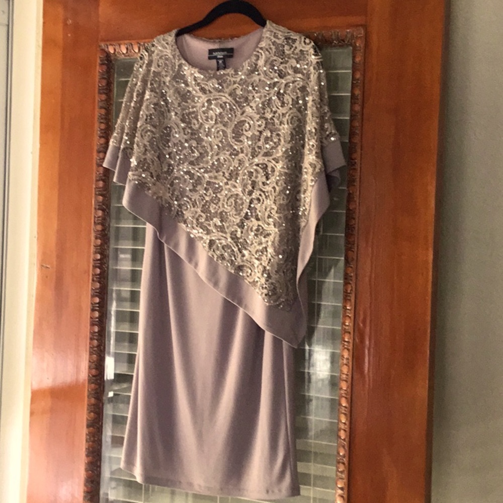 NWT Champagne Sequin Formal or Mother of the Bride Dress 4P